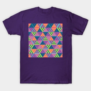 Retro Colorful Hexagons T-Shirt